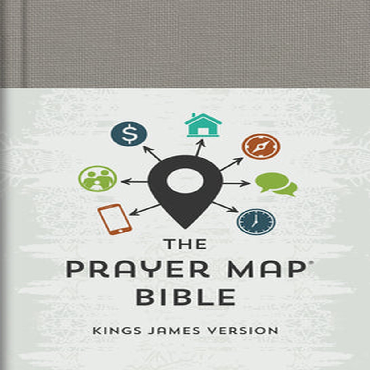 KJV Prayer Map Bible Gray Weave