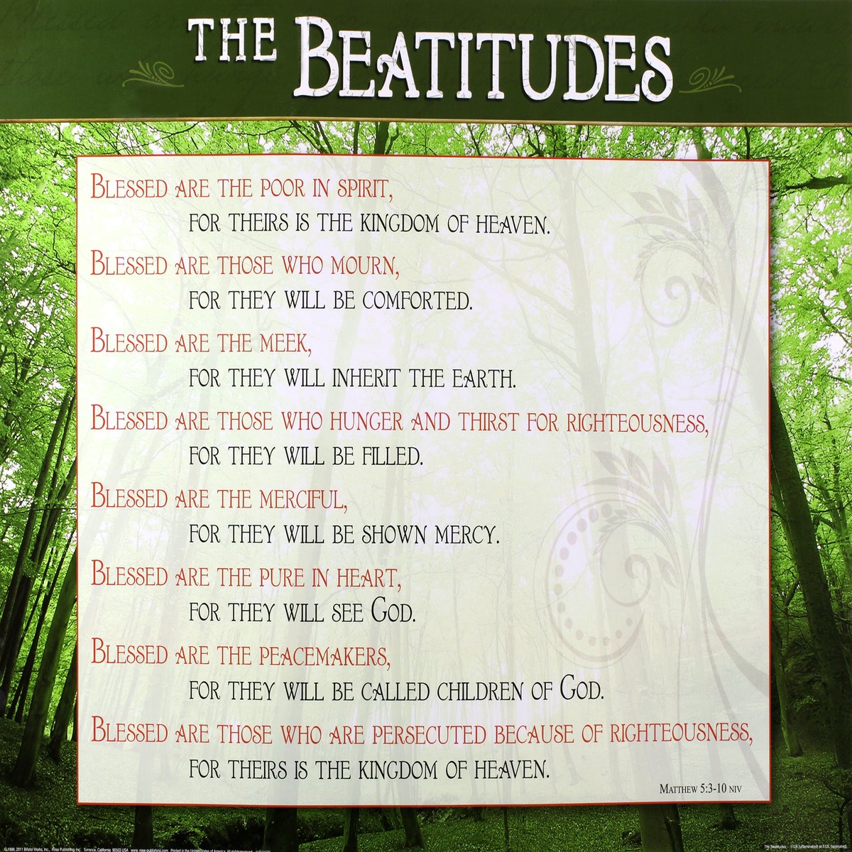 Wall Chart: The Beatitudes (Laminated)