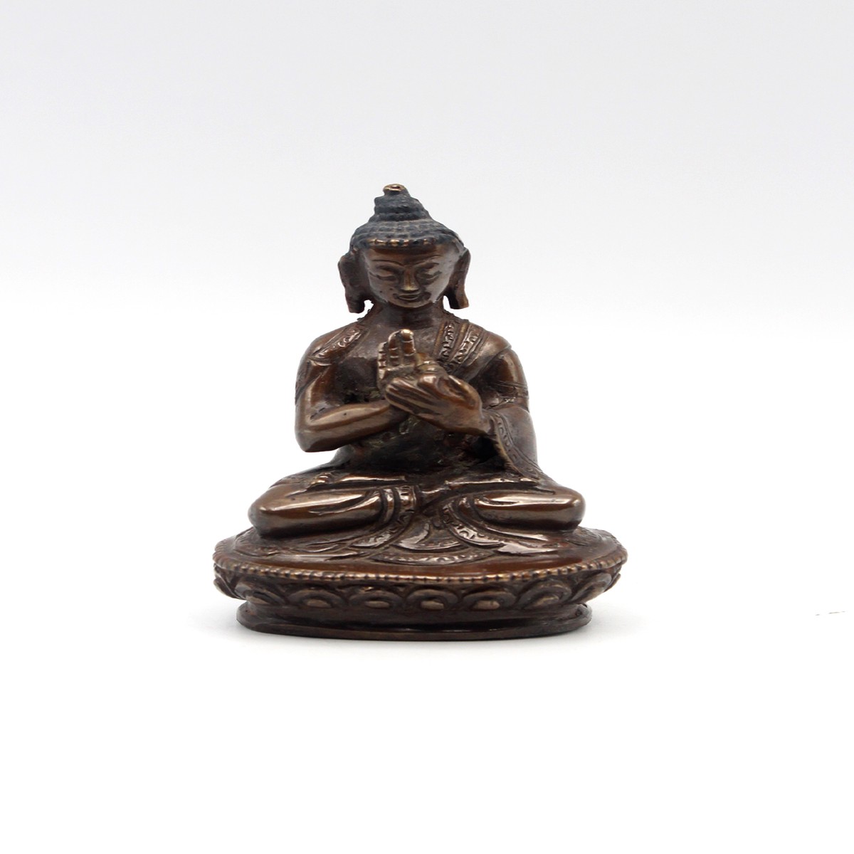 Copper Oxidized Vairochana Buddha Statue 3"