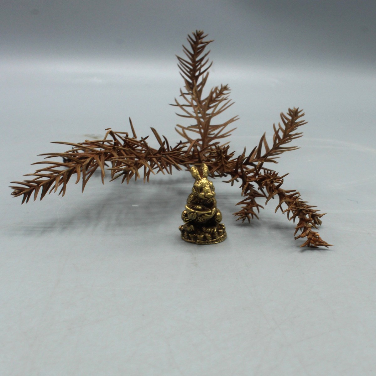 Brass Standing Rabbit Mini Statue