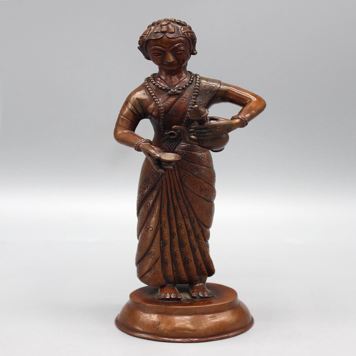 Beautiful Newari Katamari Copper Statue