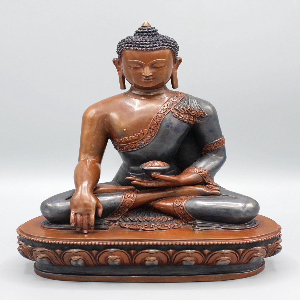 Copper Oxidized Shakyamuni Buddha Statue