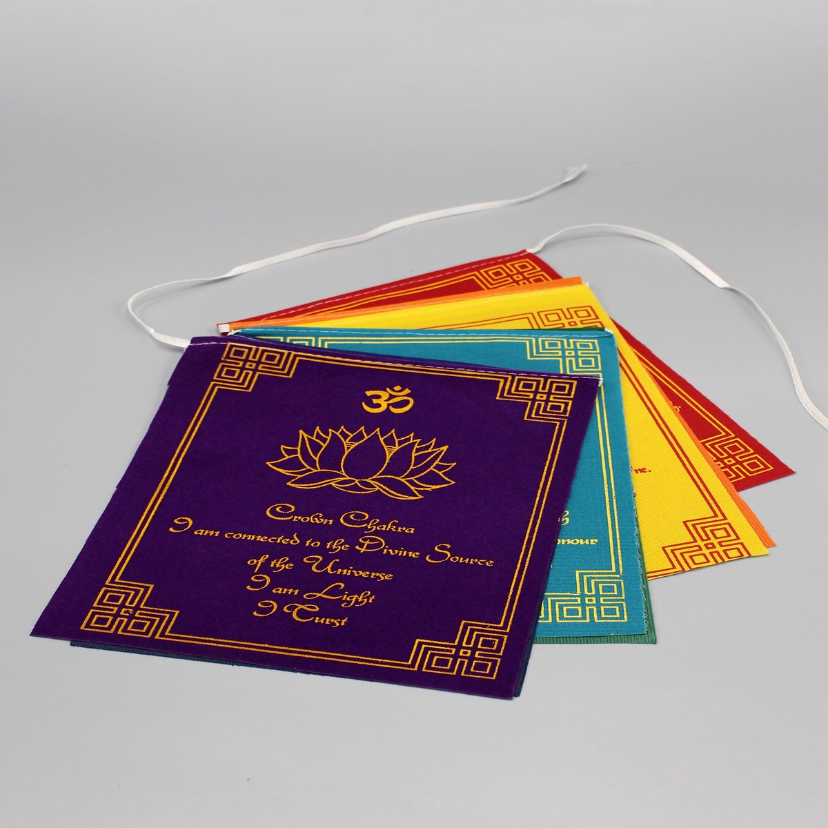 Seven Chakra Velvet Prayer Flags