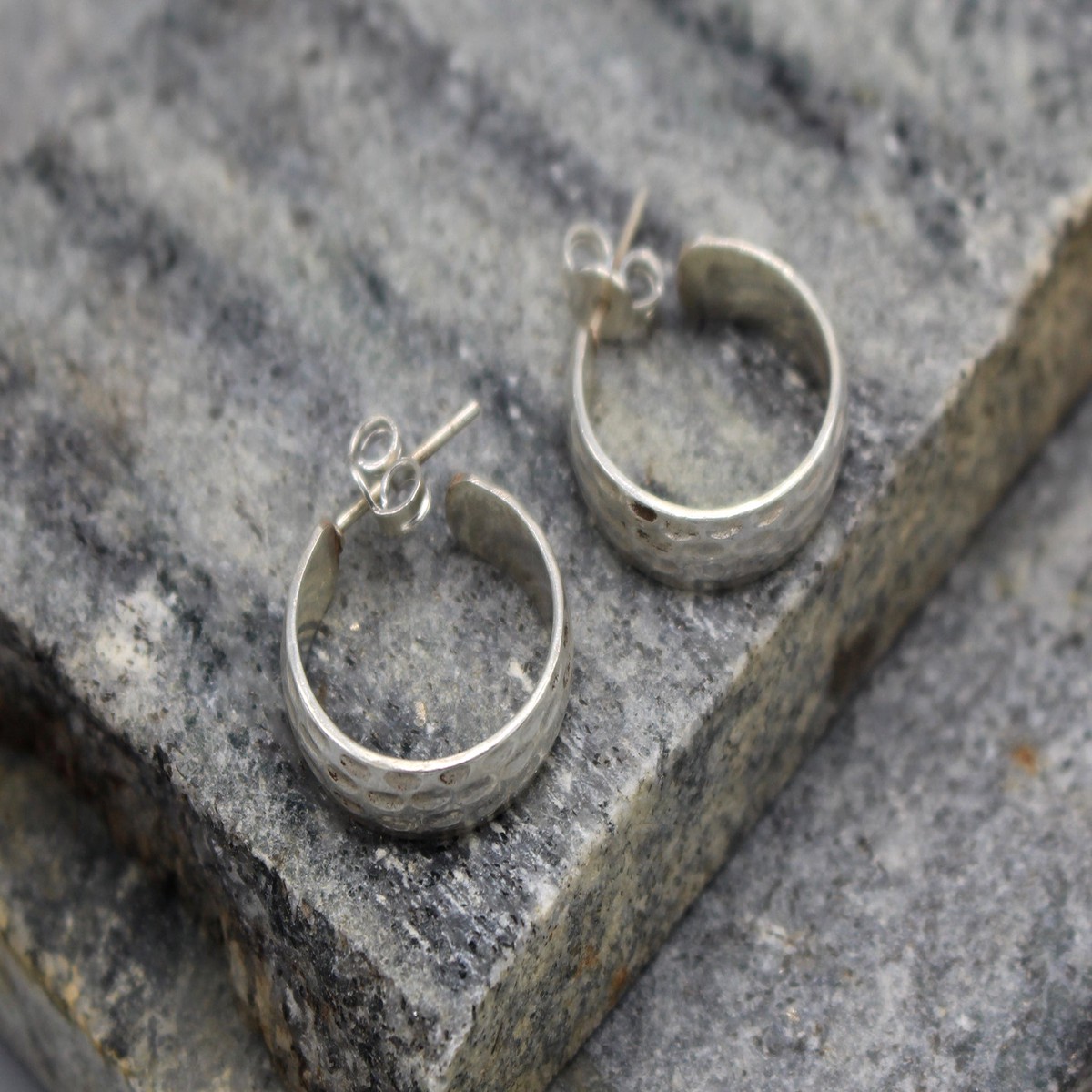 Round Sterling Silver Stud Earrings