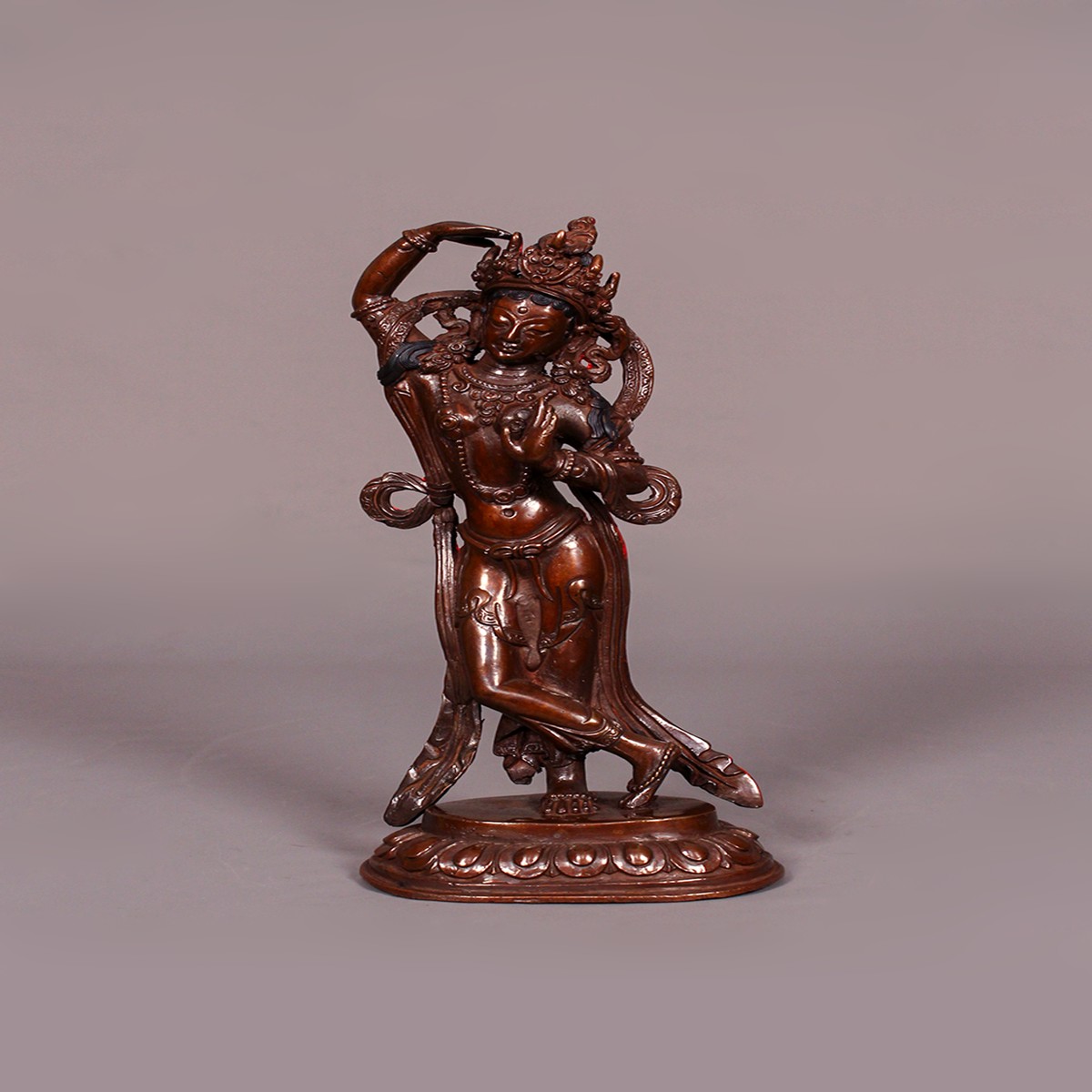 Copper Oxidized Mayadevi Statue 8"H