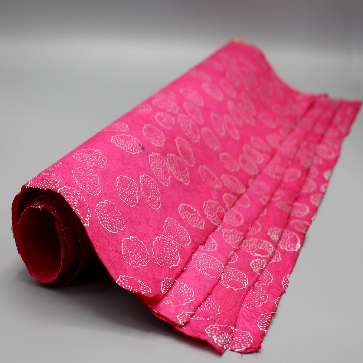Raspberry Printed Pink Lokta Paper Gift Wrapper