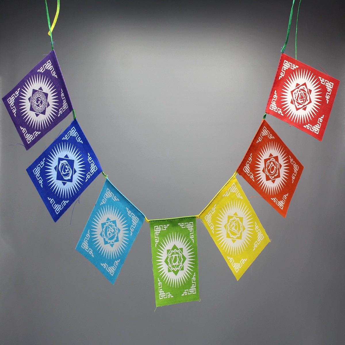 Seven Chakra Cotton Prayer Flags