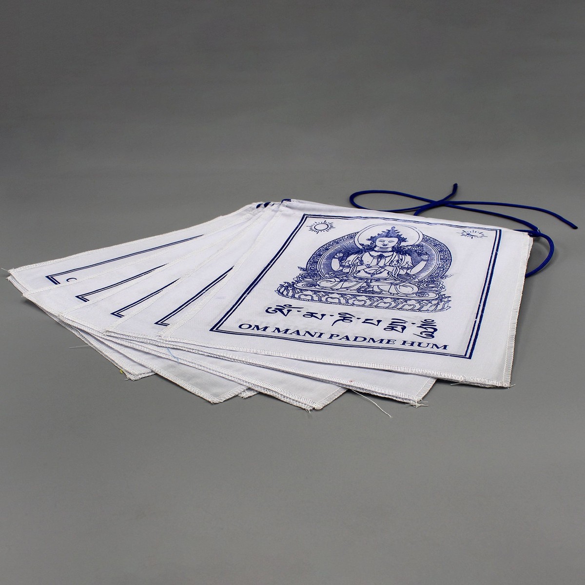 All White Chenrezig Prayer Flags