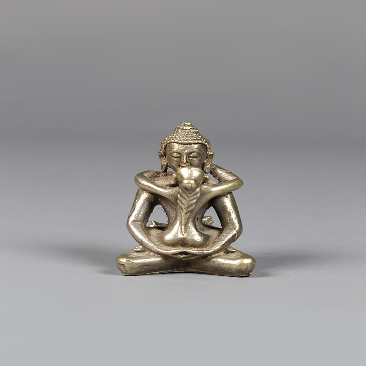 Mini Silver Plated Samantabhadra Statue 2"