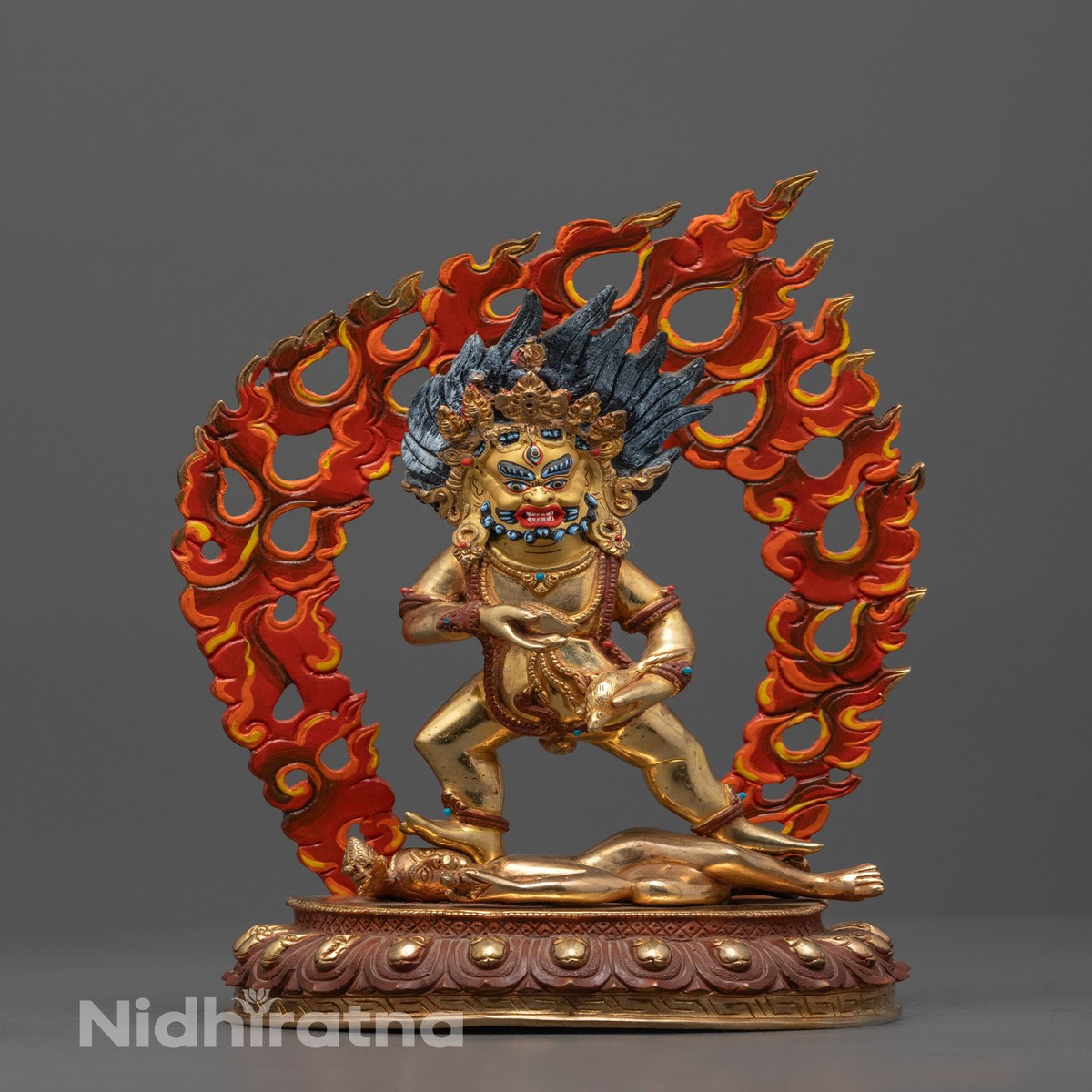 Black Dzambhala Statue | Buddhist Prosperity Protector