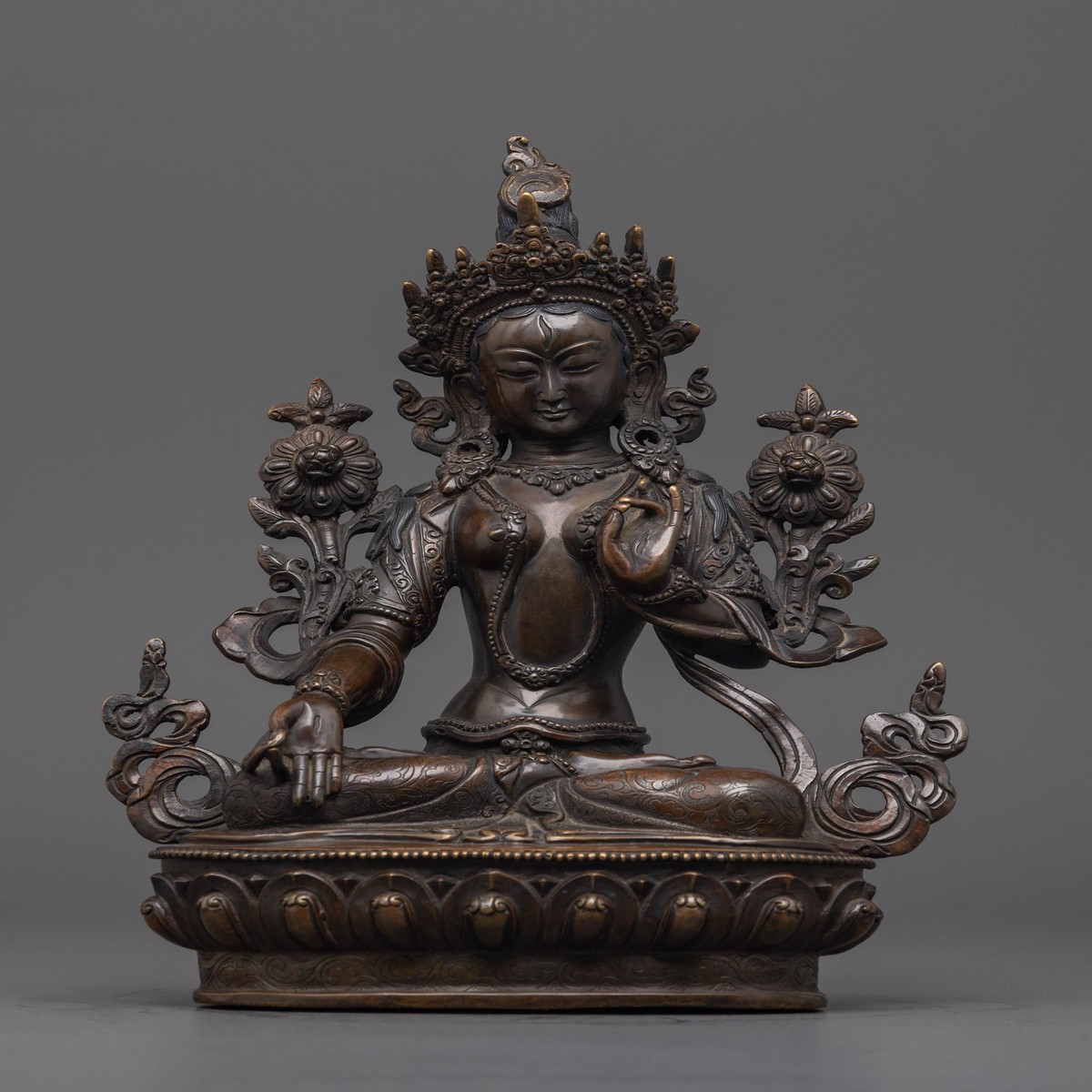 Oxidized Copper White Tara Statue | Himalayan Artwork