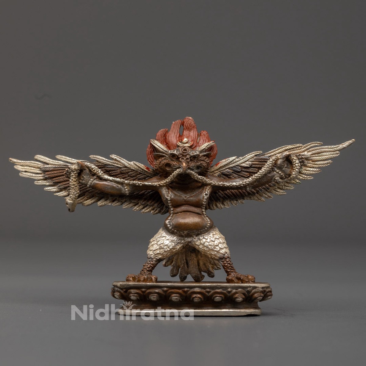 Machine Made Oxidized Copper Garuda Statue