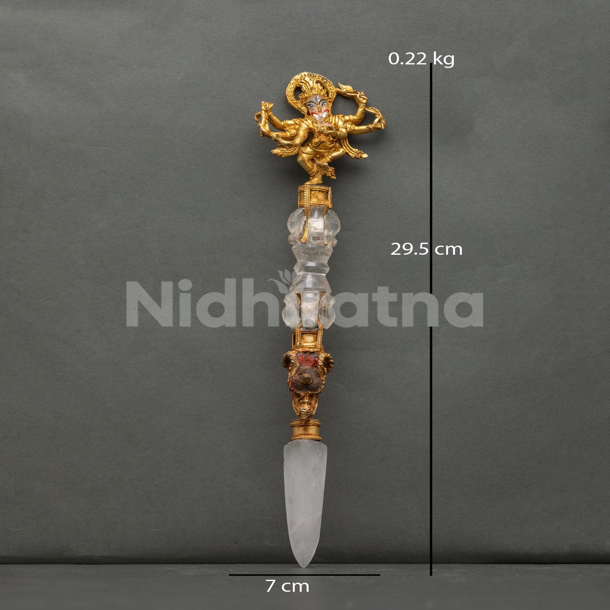 Ganesh Clear Crystal Phurba | Buddhist Ritual Dagger