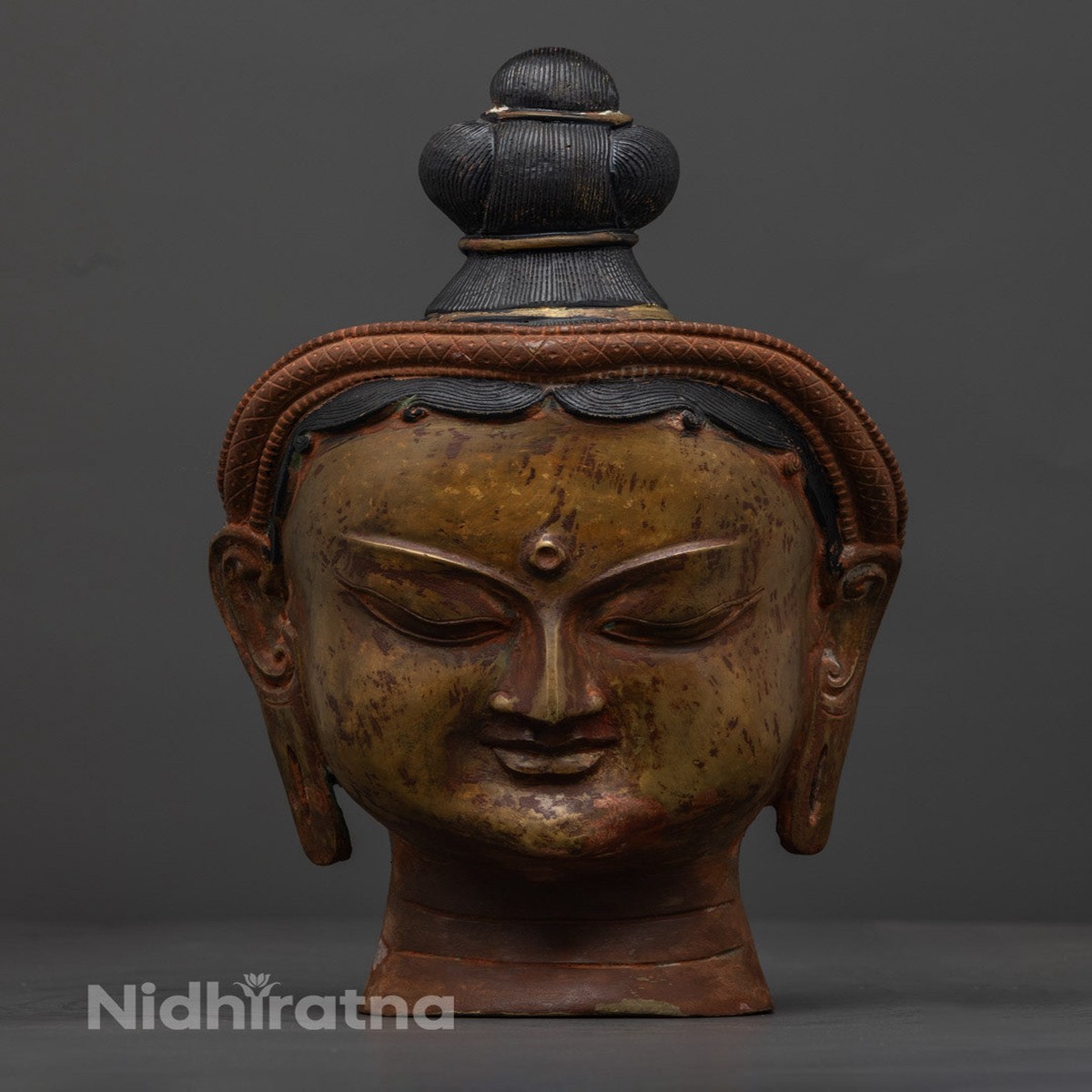 Green Tara Goddess Head Statue