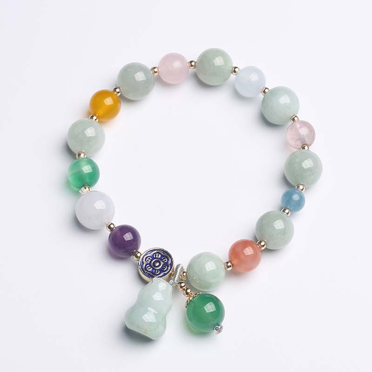 Armband van kalebas en jade